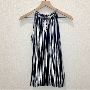 Micheal Kors sleeveless top - size XS - flowy - black + white + grey - NWT